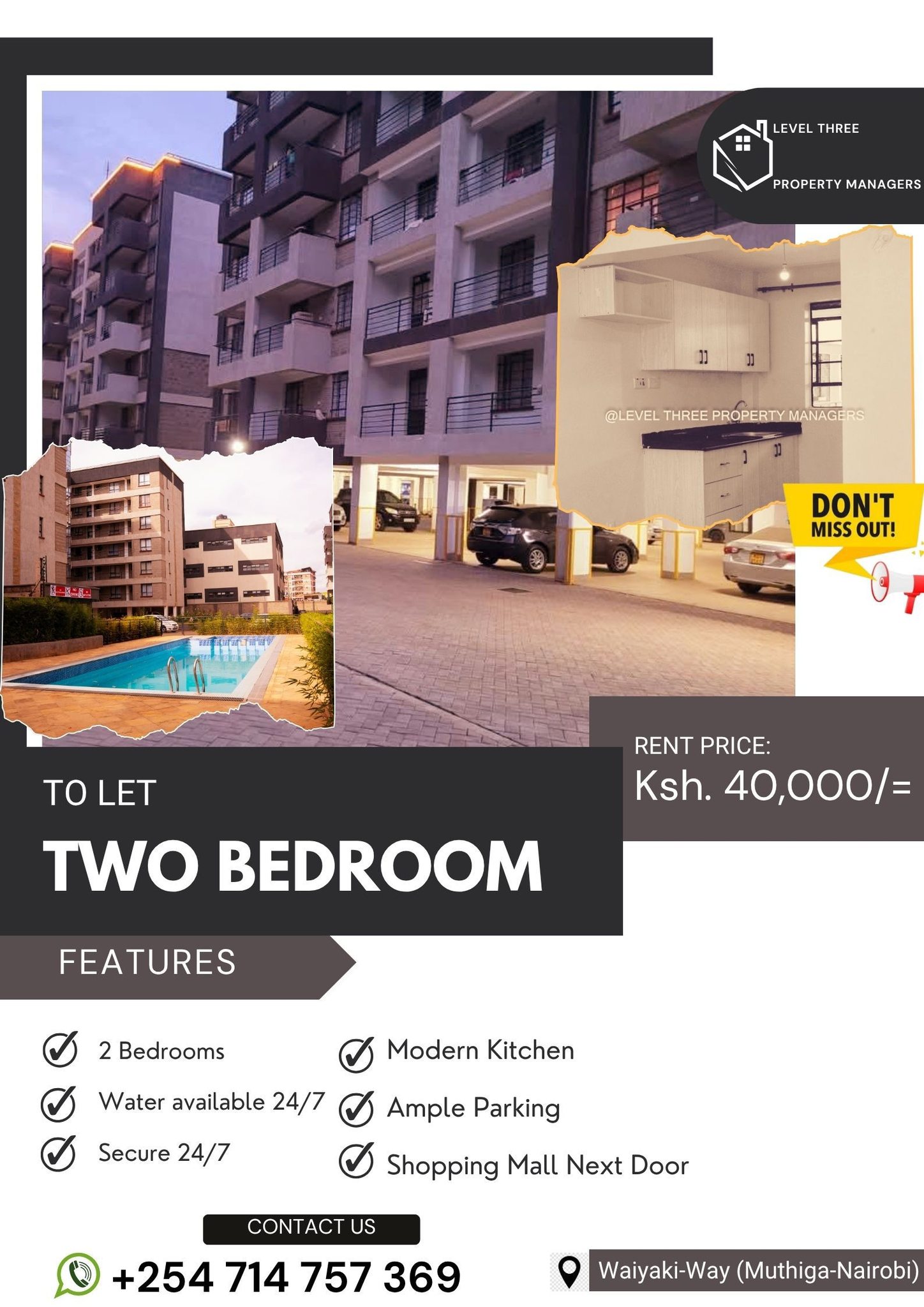 TO LET TWO BEDROOM
