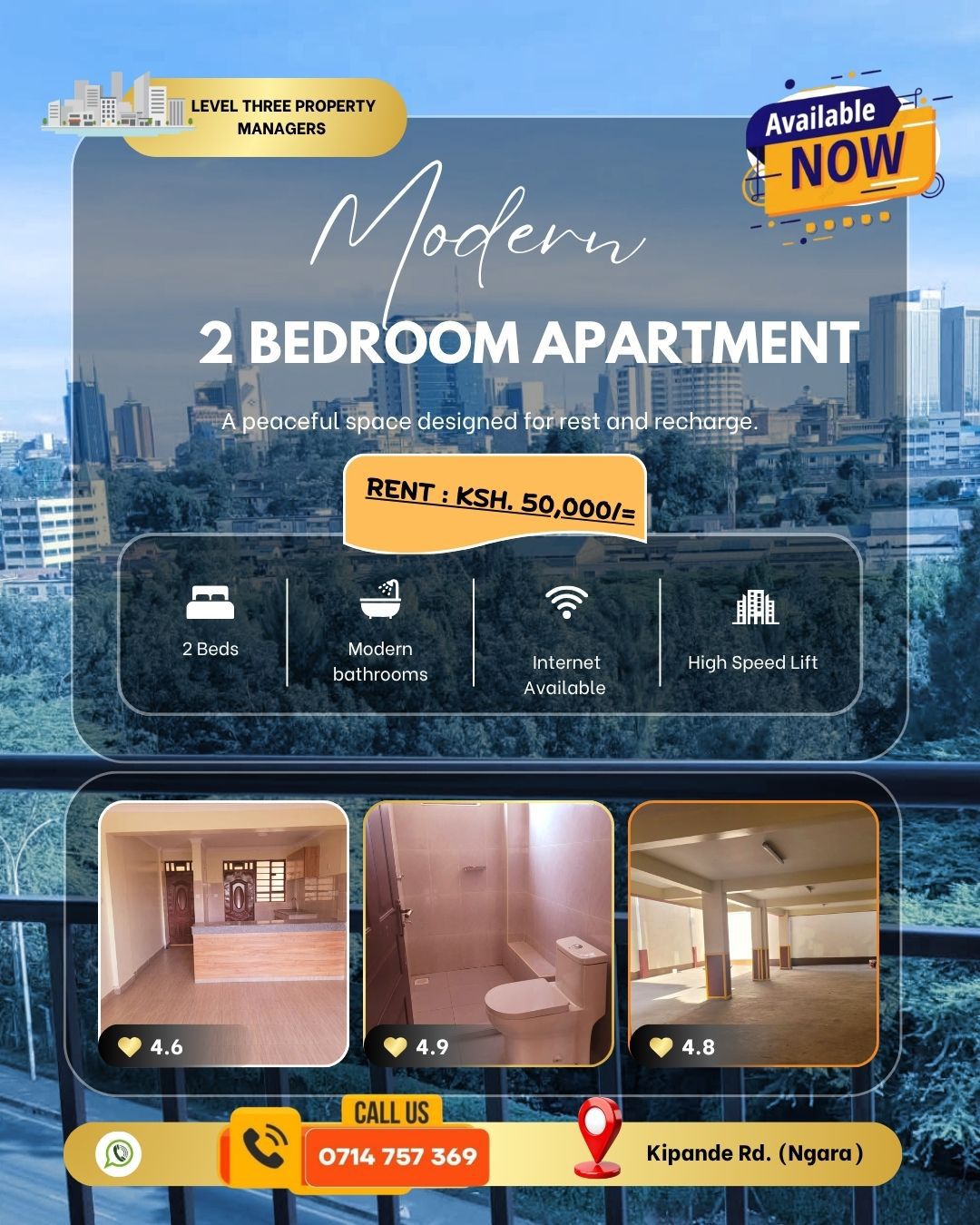 Modern 2 Bedroom Apartment