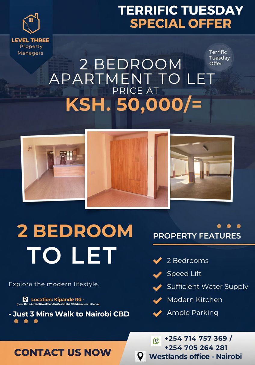 2 BEDROOM APARTMENT TO LET